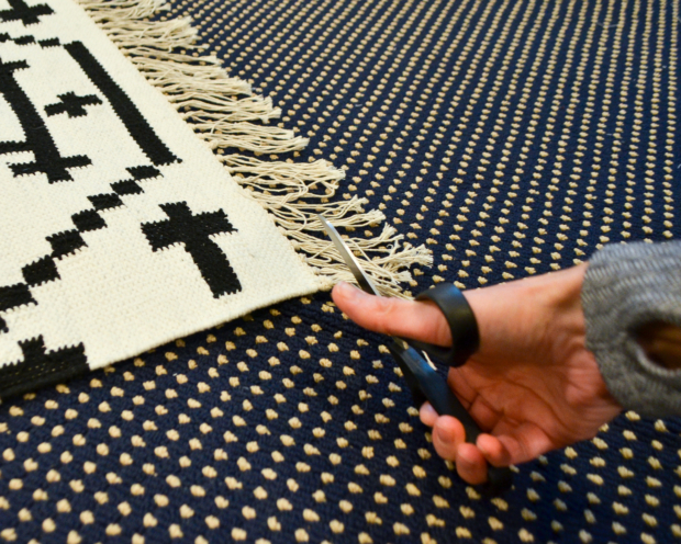 How to Sew Two Small Rugs Together to Make a Custom Runner - The