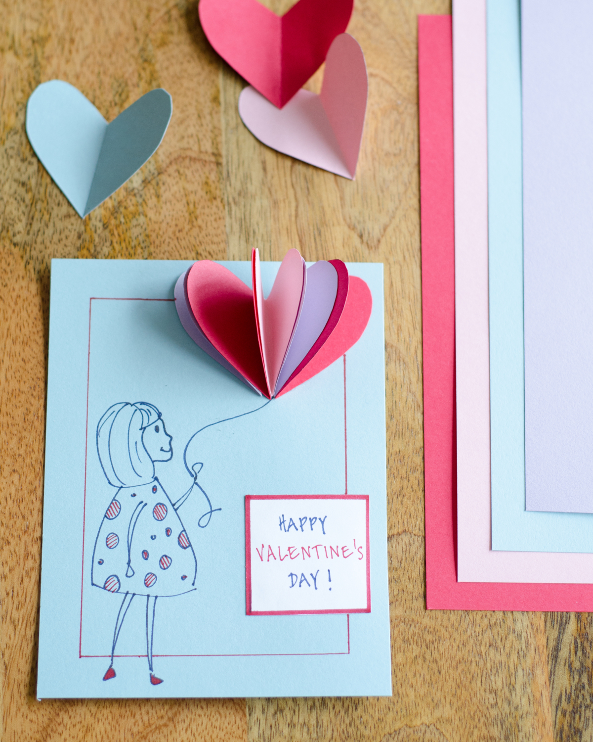 Easy DIY Valentines Cards Using Simple Folded Paper Hearts