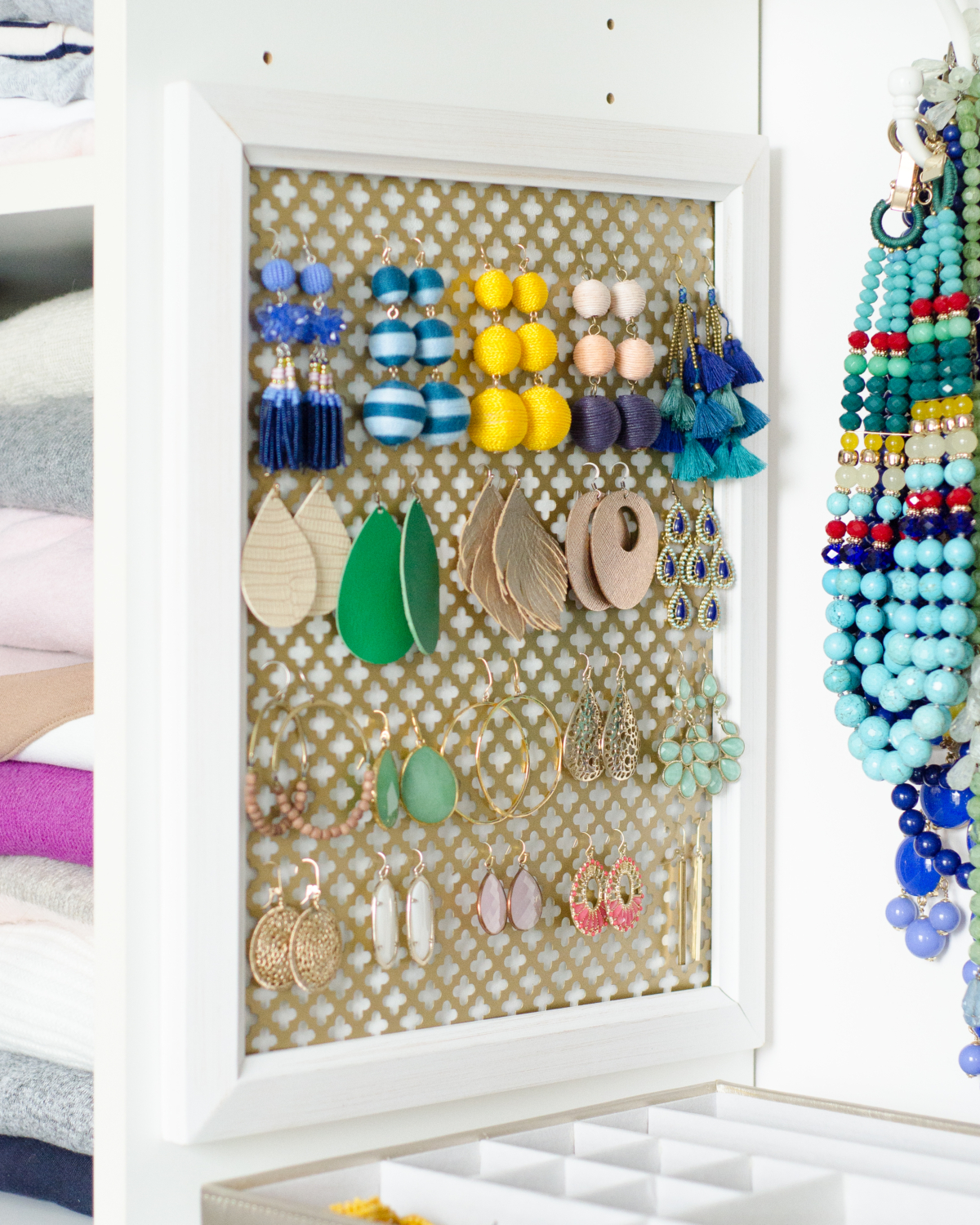 Travel Earring Organizer - Foter  Diy jewelry display, Recycled earrings,  Earring storage
